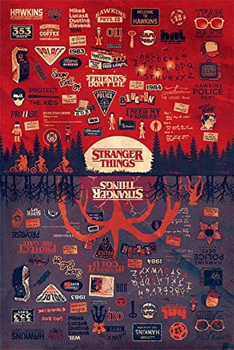 Stranger Things Poster The Upside Down (61cm x 91,5cm) + Geschenkverpackung. Verschenkfertig!