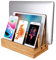MOZOWO Bamboo Wood Multi Device Desktop Charging Dock Station Electronics Charger Stand Cradle Holder & Cable Organizer for iPhone 11 Pro Max iPad Samsung Smartphones, Mobile Phone, Tablets, Laptop
