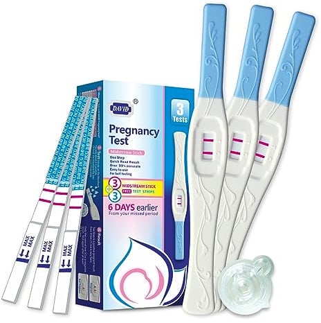 DAVID Early Detection Pregnancy Test Strips and Midstream Sticks, 6 Count