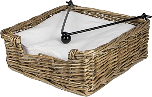 Wrenbury Serviettenhalter für Tische Standardgröße Servietten | Wicker Willow Serviettenhalter Dispenser hält Servietten an Ort und Stelle Indoor und Outdoor BBQ