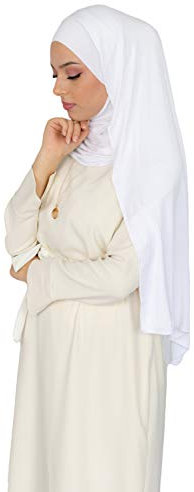 Lamis Hijab – Hijab zum Einfädeln, komplett Jersey Gr. 58, weiß HE300 (Blanc)