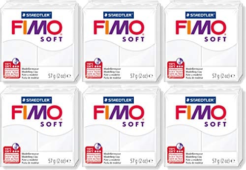 Staedtler - Fimo Soft Normalblock, Modelliermasse, 57 g (Weiß 6er Pack)