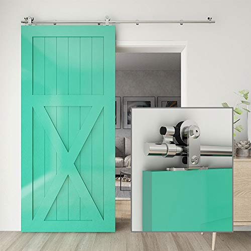 WOLFBIRD WOLFBIRD 5.5FT/167CM Binario per Porta Scorrevole Kit Acciaio Inossidabile Porta Scorrevole Set Accessori per Singola Scorrevole