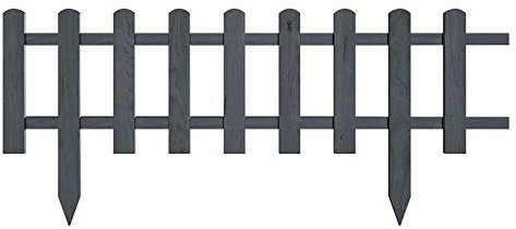 Hölzerner Lattenzaun, wasserdicht imprägnierte Zaunplatte, Vorgartenzaun, Minizaun, Ziergartenzaun, Gitterzaun (94 x 20 cm, Grau)