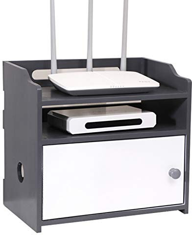 YTREDF Set-Top Box Regal zur Aufbewahrung Massivholz Wireless Router WiFi Aufbewahrungsbox Rack, Tabellen-Organizer Kabelorganisation für Schlafzimmer Wohnzimmer #4-Three Layers (32 * 21.5 * 29cm)