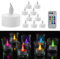 LED Teelicht 10er Set | Ø 3,5 cm weiß Fernbedienung inkl. Batterien | Timerfunktion flammenlos (1 x 10er Set Teelichter bunt)