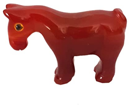 Karneol Pferd, Stein Tier Pferd 5 cm, Edelstein Pferd Karneol zum Verschenken und Sammeln