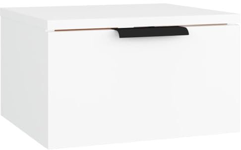 vidaXL Wand Nachttisch Hängend Nachtschrank Nachtkonsole Nachtkommode Schlafzimmer Schrank Kommode Hängeschrank Wandschrank Weiß 34x30x20cm