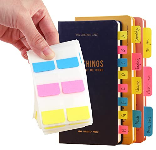 AVECMOI 420Pieces Adhesive Index Tabs, 3 Sizes Candy Colors Post-it, File Tabs Flags Colored Reading Tabs Page Markers for Binder, Book, Paper, Note, Filer Folder