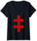 Damen Das Kreuz Von Lothringen - vintage - Gotische Kunst T-Shirt mit V-Ausschnitt