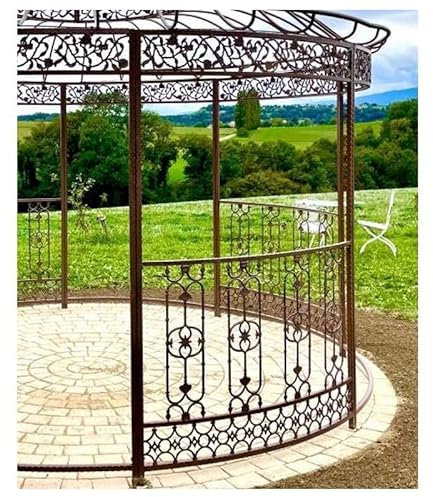 L'Héritier Du Temps Panneau Décoré pour Tonnelle Kiosque de Jardin Pergola en Métal et Fonte Marron 2,5x133x200cm