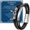 YANSYUN Sohn Armband Geschenke für Männer Herren Armband Lederarmband Mit Gravur Herren Edelstahl Lederarmband Geburtstagsgeschenk Motivationsgeschenk Weihnachten Graduierung Geschenk für Sohn
