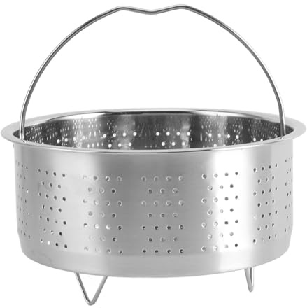 Stainless Steel Steam Basket, Practical Round Fast Heating Rice Cooker Insert Steaming Rack for Vegetable Fish Meat Baby Food (16.5cm)