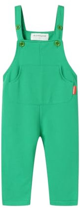 Mud Kingdom Toddler Boys Button Down Dungarees with Front Pocket Overalls for Boy Adjustable Straps Jumpsuit Green 3 Years