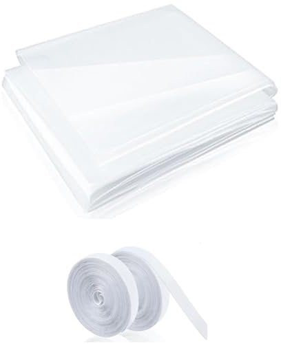 Kliplinc Lámina transparente recortable con cintas adhesivas, lámina reutilizable para ventana de invierno