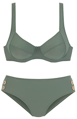 VIVANCE Damen Bügel-Bikini | verstellbare Träger, Seitenstege mit Verschluss, etwas höher geschnittene Hose, trageangenehme Qualität für besten Komfort