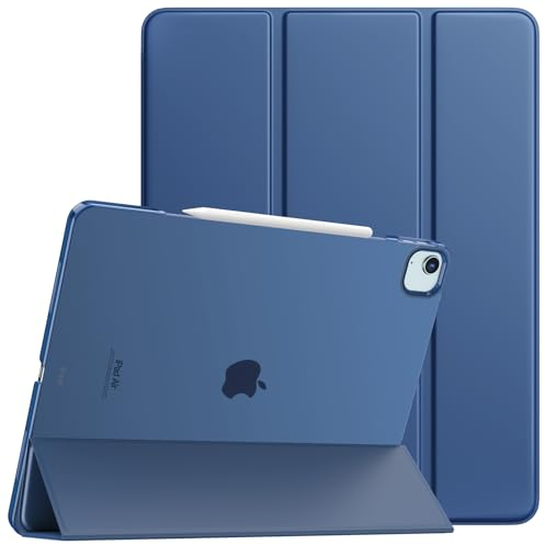 TiMOVO Hülle für iPad Air 13 Zoll (M3/M2-2025/2024), Schlanke iPad Air 13 Hülle, Unterstützt Touch ID, Auto Schlaf/Aufwach Schutzhülle mit Transluzent Rückhülle, Marineblau