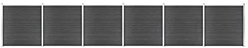 ARKEM Zaunelement Set WPC 1045x186 cm Sichtschutzzaun Garden Fence Sichtschutz Zaunelemente Sichtschutz Zaun Schwarz