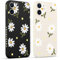 ZhuoFan 2 Pack Daisy Flower Case for Apple iPhone 12 6,1 inches With Print Girls Women Kawaii, Silicone Shockproof Protective Soft TPU Design Aesthetic Floral Pattern Matte Cases, 05