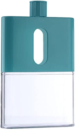 Bai42Ylou Mini Water Bottle, A5 Leak Proof Flat Juice Containers Slim Flat Water Bottle, Portable Slim Square Small Metal for Indoor Outdoor Sports Activities Green