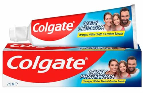 Colgate Anti-Cavity Zahnpasta 75 ml – Family Action – Anti-Karies – mit dem exklusiven Sugar Acid Neutraliser – enthält Fluor und Calcium remineralisiert den Zahnschmelz (75 ml, Anti-Cavity)