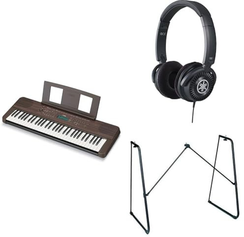 YAMAHA PSR-E360 Portable Keyboard bundled with HPH-150 Headphones, L-2C Keyboard Stand