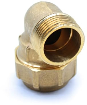 DOJA Barcelona | Männlicher 90° Bogen aus Polyethylen | Für Polyethylenrohr 20mm x 1/2 Zoll | Männliches Gewinde | Messingbogen für Trinkwasser.