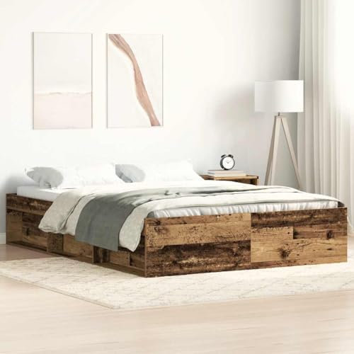 UJCHVHN Artikel-Bettgestell ohne Matratze Altholz 140x200cm Holzwerkstoff Betten & Zubehör Betten & Bettrahmen
