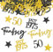 MEJOSER 150 Stück 50 Geburtstag Mann Frau Deko Tischdeko Streudeko Goldene Hochzeit Deko 50. Geburtstag Glitzer Konfetti Schwarz Gold für Frauen Männer 1975 Geburtstagsdeko Tisch (50)