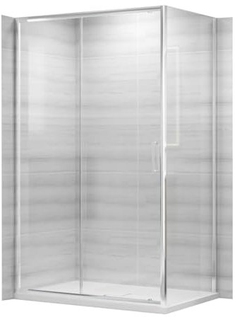 Box Doccia Angolare 80x100 cm con 1 Anta Scorrevole e 1 Lato Fisso - Altezza 200 cm Profili in Alluminio cromo