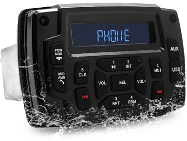 Avutrel Marine Stereo Receiver mit Digital Radio for Boats HD-LCD-Display, AM/FM-Radio, Digital Media MP3 Player für Boote, ATV, UTV