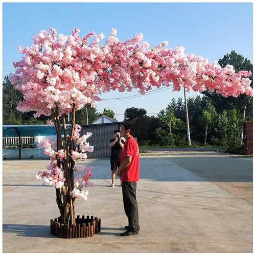 GAOAZHEN Artificial Cherry Blossom Tree,Stunning Weeping Replica with Realistic Peach Blossoms, Perfect Decorative Plant for Home and Garden