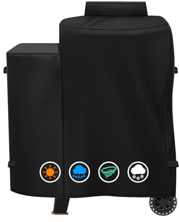 Heavy Duty 600D Polyester Grill Cover Compatible with Pit Boss Phoenix Kettle Grill Onyx Edition Weather Resistant PB Phoenix Kettle Pellet Charcoal Grill Smoker Cover