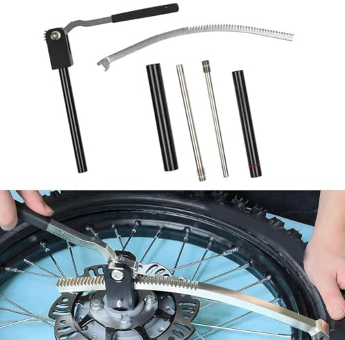 Dirt Bike Reifenwechsel-Werkzeug-Set für 40,6 - 53,3 cm Motocross- und Enduro-Räder mit drei Achsstangen und Hülsen für verschiedene Achsenmessungen