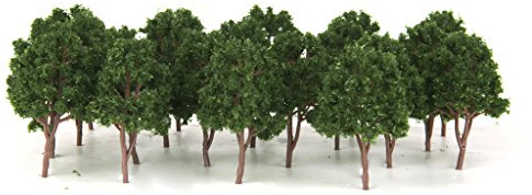 20 Albero Modello Verde Scuro Scala N Treno Layout Wargame Scenario Diorama 7,5 cm