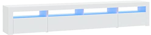 Emmtore Mueble de TV con Luces LED Blanco 240x35x40 cm