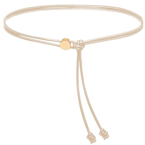 IGXX Cinturón Fino Mujer, Cinturón Mujer Para Anudar De PU, Negro | Cinturones de mujer estilo cuerda con nudo; ajustable para atar; PU; ideal para vestidos, vaqueros y pantalones.