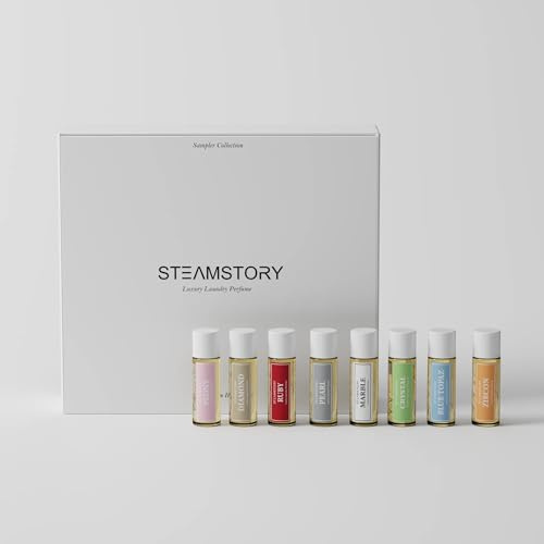 Steamstory Italienisches Wäscheparfüm - Probierset - 8 x 15 ml | Wäscheduft - 24 Wäschen - acht Düfte von frisch bis warm - vegan, ohne Mikroplastik - IFRA-zertifiziert