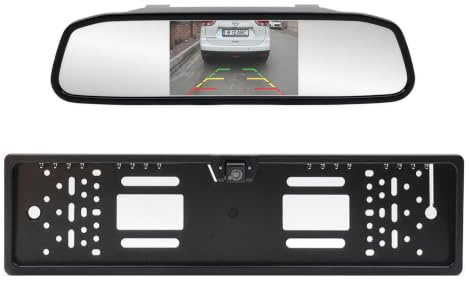 PNI Escort P25 wireless parking system with 4.3 inch LCD display integrated in the rearview mirror and camera integrated in the license plate holder, 480P, 110 degree angle