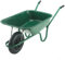 Builder Green Wheelbarrow - 90 Litre / 140kg Capacity | Extra Strong Tubular Frame with Large Pneumatic Wheel | Heavy Duty Wheel barrow with Galvanised Steel Pan - Ideal for Garden and Outdoor Use