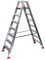 Alu-Profi-Doppelleiter 2x8 Stufen/Sprossen, 221x68x23cm, Aluminium, Marke: Szagato (Stehleiter, Anlegeleiter, Aluleiter, Kombileiter, Leiter)
