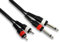 PRO Twin 6.35mm Mono 1/4 Jack to 2x RCA Phono Male Plug Lead 0.5m to 5m Cable (0.5 metre)
