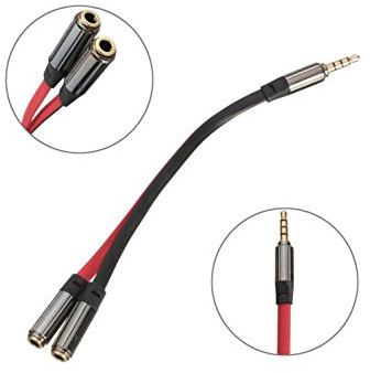 AAA PRODUCTS | Gold Plated Earphone/Headphone/Speaker Audio Splitter - Works with Mobiles, Tablets, Laptops, Hi Fi, DVD Player, TV, MP3 / MP4 Players and more - 3.5mm Jack Y Shape Splitter
