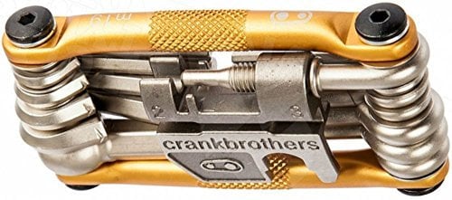 Crank Brothers Multi 19 Tool - Gold/Bicycle Cycling Cycle Road Mountain Trail Folding Fold Emergency Survival Repair Kit Screwdriver Hex Wrench Multifunction Essential