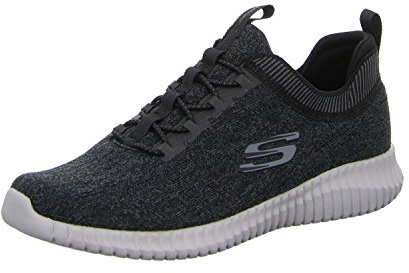 Skechers Men's Elite Flex Hartnell Trainers, Black Gray Mesh Trim, 12 UK