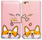 Bcov Bcov Schutzhülle für iPod touch 7/iPod touch 6, niedlicher gelber Hund, Rosa, Brieftasche, Lederschutzhülle mit Kreditkartenschlitz, Ständer für iPod touch 7/6/5