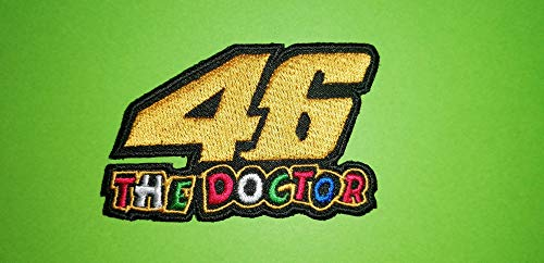 Aufnaher Toppa Blue Hawaii Patches/Aufnäher / Aufbügler Valentino Rossi, 46 The Doctor, 8,5 x 5 cm