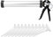 Pistola per Sigillanti, 600ml Pistola Sigillante Resistente per Calafataggio Pistola Professionale in Lega di Alluminio per Silicone con 10 Ugelli, per Calafataggio e Colla per Vetro