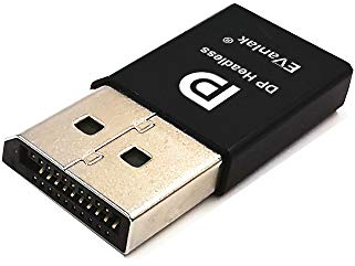 EVanlak DisplayPort Headless Ghost Display Emulator for PC 4K DP Dummy Plug (fit Headless 1080@60Hz- 3840x2160@60hz)