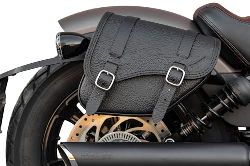 Leder Satteltasche für die rechte Seite aus Leder mit Schnellöffnungen für 2018-2020 Indian Scout Bobber, Made in Italy ENDSCUOIO